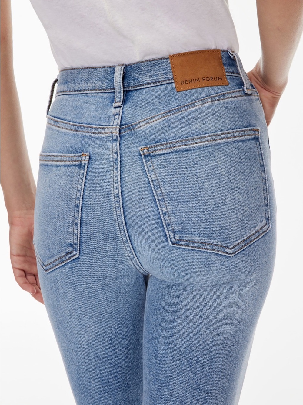 Denim Forum Light Blue High-Rise Slim Jeans